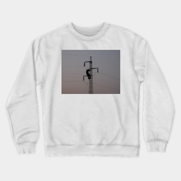 Worker on power line pylon Crewneck Sweatshirt by Parafull